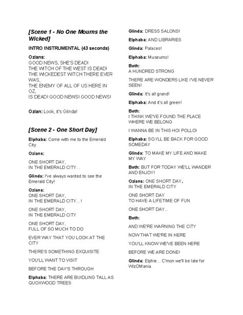 wiked play|wicked play script.